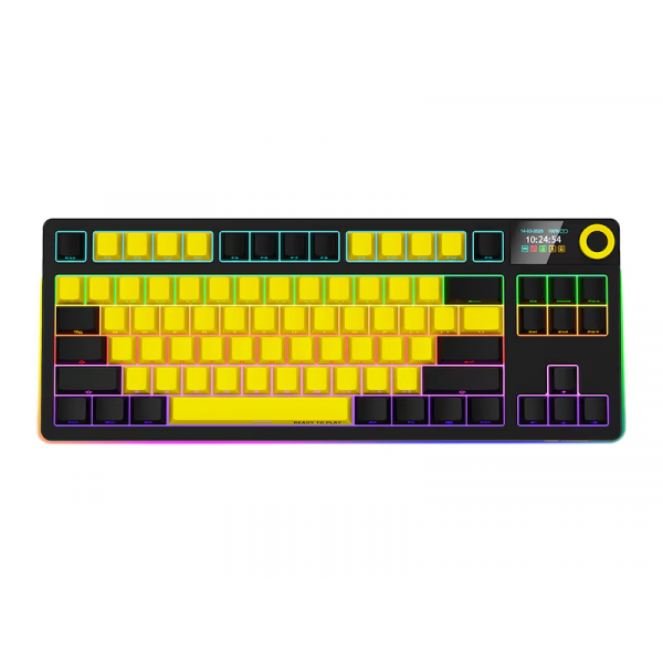 Lorgar KBP70TKLW vezeték nélküli gaming billentyűzet TKL mech RGB, sárga (LRG-KBP70TKLW-YL)
